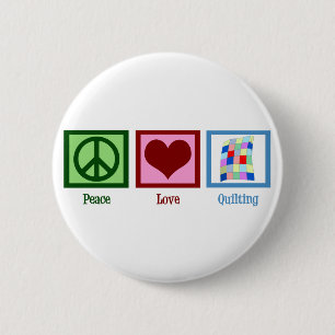 Peace Love Quilting Ronde Button 5,7 Cm