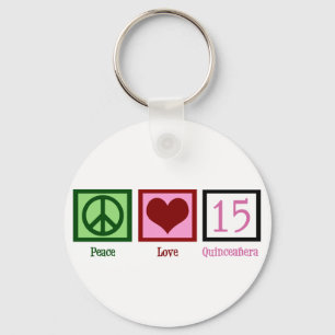 Peace Love Quinceañera Sleutelhanger