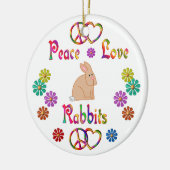 PEACE LOVE RABBITS KERAMISCH ORNAMENT (Links)