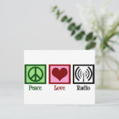 Peace Love Radio Briefkaart (Staand voorkant)