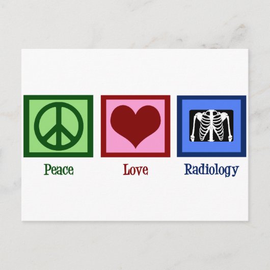 Peace Love Radiology Briefkaart (Voorkant)