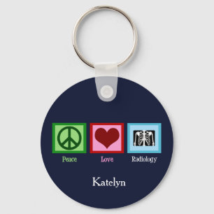 Peace Love Radiology Custom Radiologist Sleutelhanger