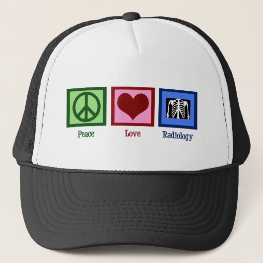Peace Love Radiology Trucker Pet (Voorkant)