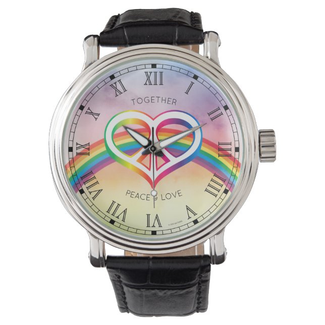 Peace Love Rainbow Horloge (Voorkant)