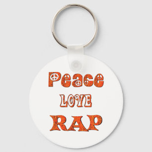 PEACE LOVE RAP SLEUTELHANGER