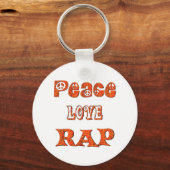 PEACE LOVE RAP SLEUTELHANGER (Voorkant)