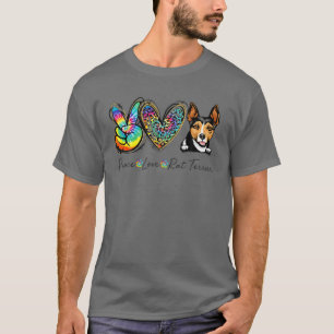 Peace Love Rat Terrier Funny Tie Dye Hondenliefheb T-shirt