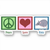 Peace Love Rats Sticker (Voorkant)
