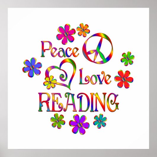 Peace Love Reading Poster (Voorkant)