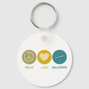 Peace Love Recorder Sleutelhanger