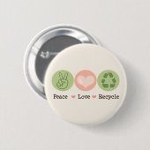 Peace Love Recyclen Button (Voorkant /achterkant)