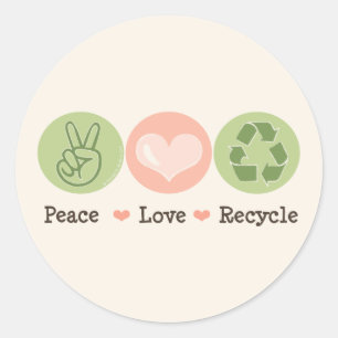 Peace Love Recyclen het recyclen van Stickers