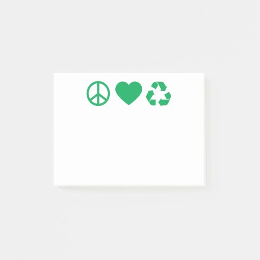 Peace Love Recyclen Post-it® Notes (Voorkant)