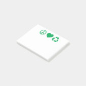 Peace Love Recyclen Post-it® Notes (Schuin)