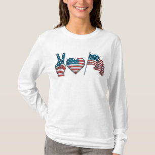 Peace Love Red White Blue T-shirt