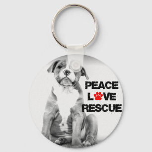 Peace Love Redcue Dog Sleutelhanger