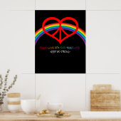 Peace Love Regenboog Poster (Keuken)