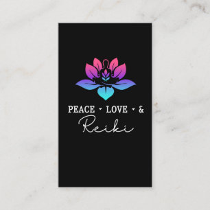 Peace Love Reiki Chakra Spirituele Meditation Visitekaartje