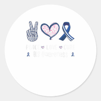 Peace Love remedie ALS sensibilisering mannen vrou Ronde Sticker