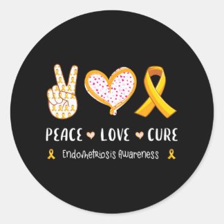 Peace Love remedie Endometriosis awareness for men Ronde Sticker