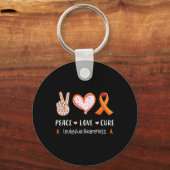 Peace Love remedie leukemie awareness mannen vrouw Sleutelhanger (Voorkant)