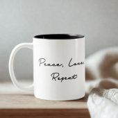 Peace, Love, Repeat Quote Tweekleurige Koffiemok