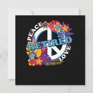Peace Love Repensionrement Grandpa Hippie Gift Kaart