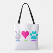 Peace Love Rescue Pets Draagtas (Achterkant)