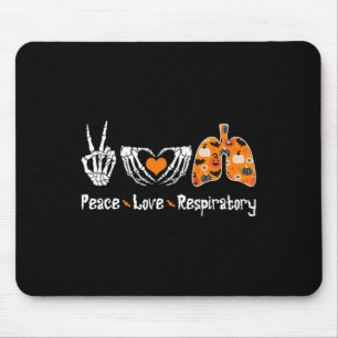 Peace Love Respiratory Therapist Skeleton Fun Hall Muismat