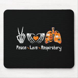 Peace Love Respiratory Therapist Skeleton Fun Hall Muismat