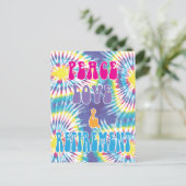 Peace Love & Retirement Funny Tie Dye Briefkaart (Staand voorkant)