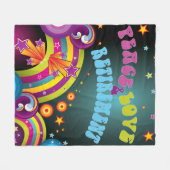 Peace Love & Retirement retro 70s kunst  Fleece Deken (Voorkant (Horizontaal))