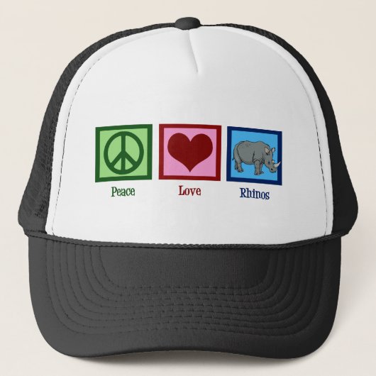 Peace Love Rhinos Trucker Pet (Voorkant)