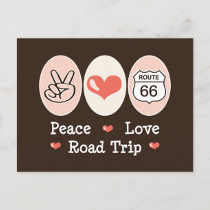 Peace Love Road Route Route 66 Briefkaart