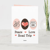 Peace Love Road Trip Route 66 Carte de voeux (Dos)