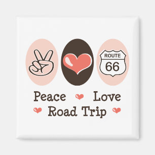 Peace Love Road Trip Route 66 Magnet