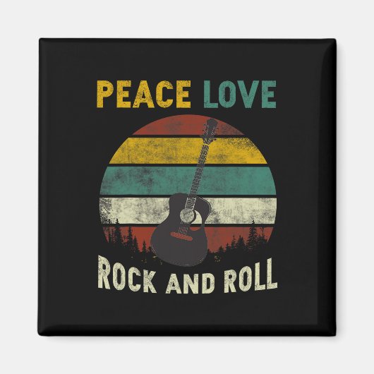 Peace Love Rock & amp; Roll gitarist Magneet (Voorkant)
