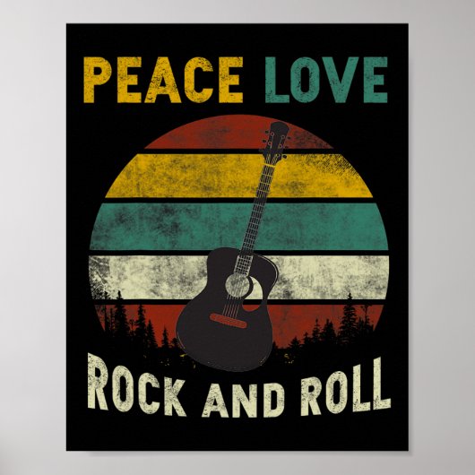 Peace Love Rock & amp; Roll gitarist Poster (Voorkant)