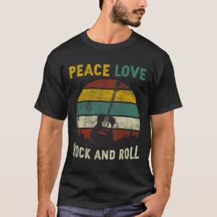 Peace Love Rock & amp; Roll gitarist T-shirt