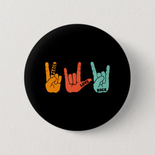 Peace Love Rock and Roll Rock Band Concert Ronde Button 5,7 Cm