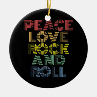 Peace Love Rock en Roll Keramisch Ornament