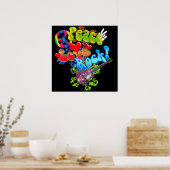 Peace Love Rock Poster (Keuken)
