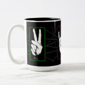 Peace Love Rock Signes Mug noir (Gauche)