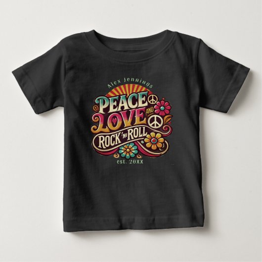 Peace Love RocknRoll Retro 70s  Psychedelic (Voorkant)