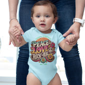 Peace Love RocknRoll Retro 70s  Psychedelic Romper