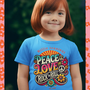 Peace Love RocknRoll Retro 70s Psychedelic Tri-Blend Shirt