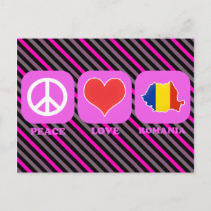 Peace Love Romania Briefkaart