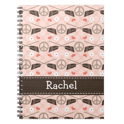 Peace Love Row Row Spiral Notebook Journal Notitieboek (Voorkant)