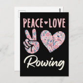 Peace Love Rowing Briefkaart (Voorkant / Achterkant)