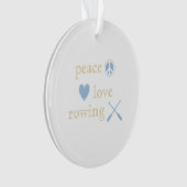 Peace Love Rowing Crew Heart Ores Blue and Gold (devant)